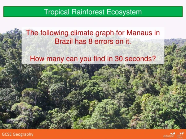 The following climate graph for Manaus in Brazil has 8 errors on it.