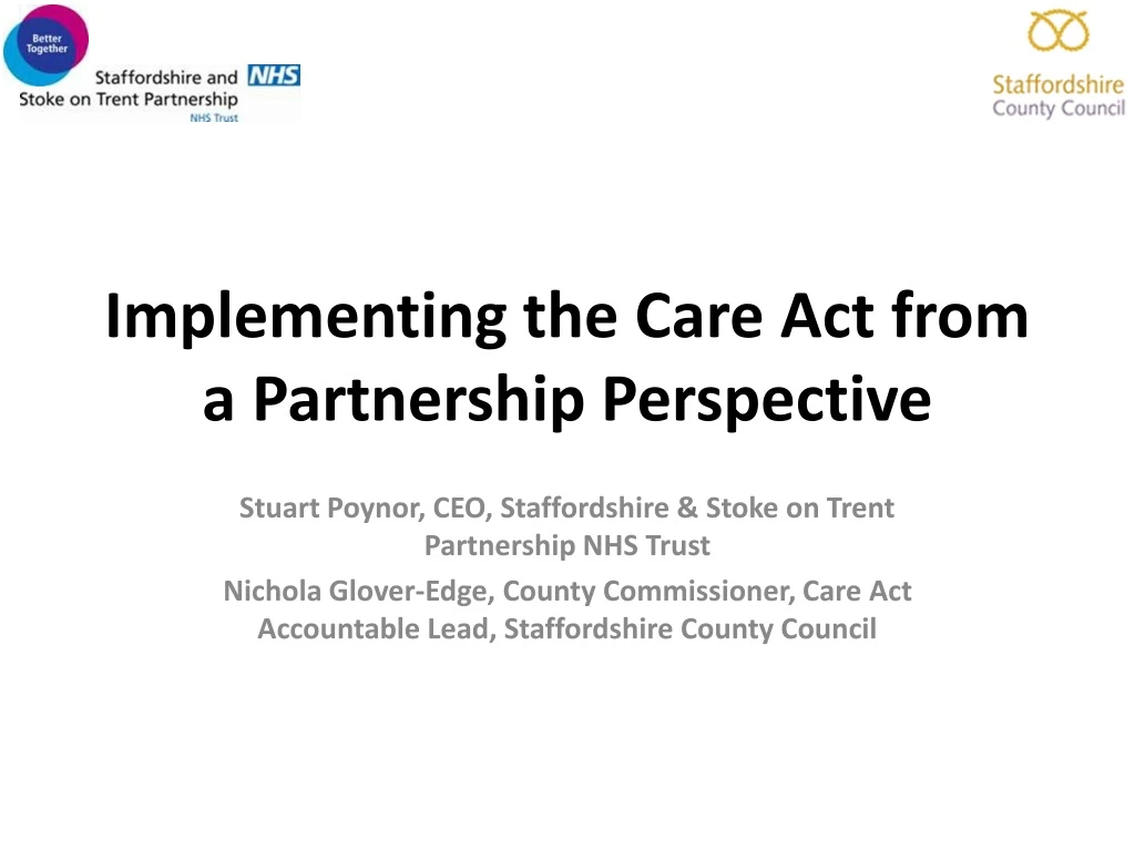 implementing the care act from a partnership perspective