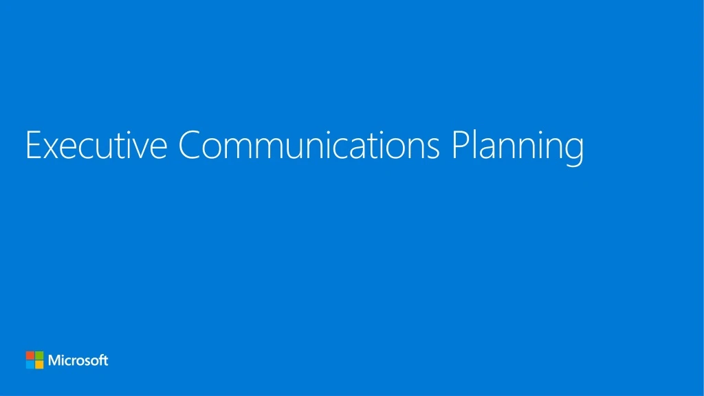 executive communications planning