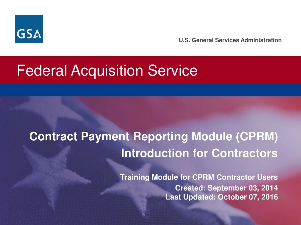 contract payment reporting module cprm