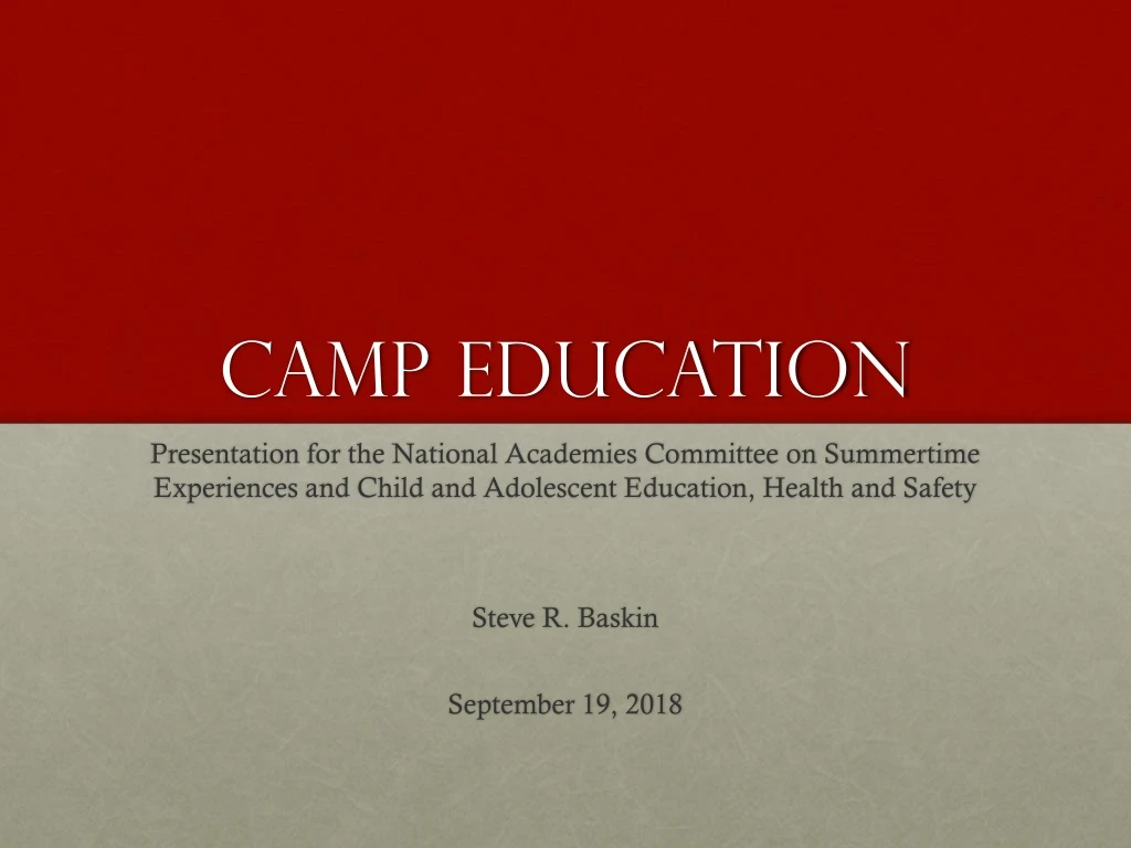 camp education