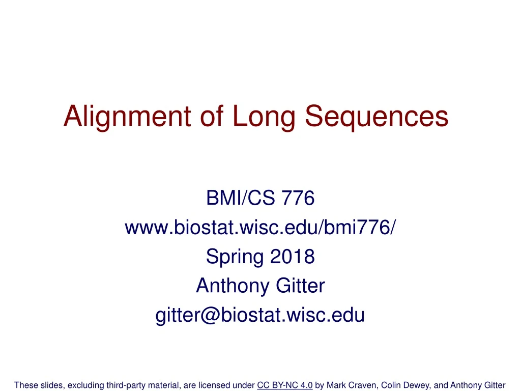 alignment of long sequences