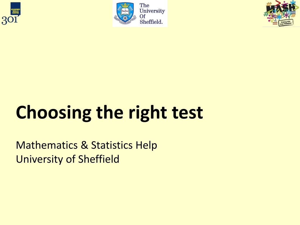 choosing the right test mathematics statistics help university of sheffield