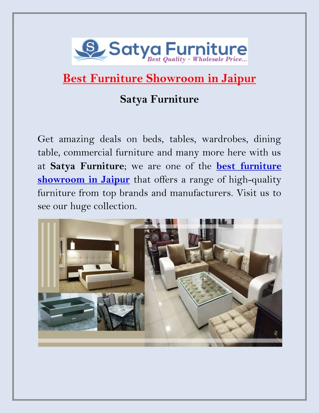best furniture showroom in jaipur
