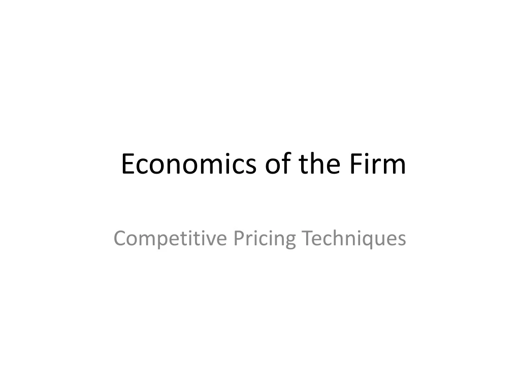 economics of the firm