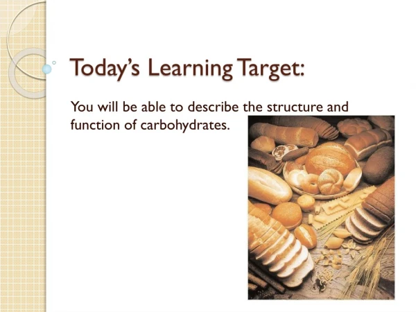 Today’s Learning Target: