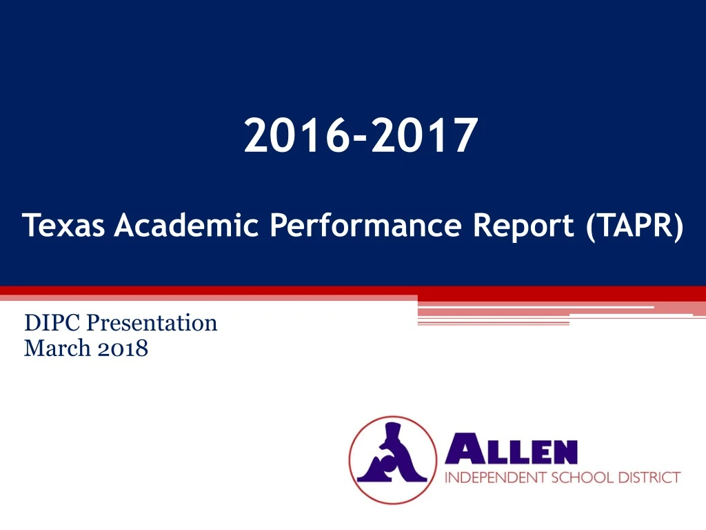 2016 2017 texas academic performance report tapr