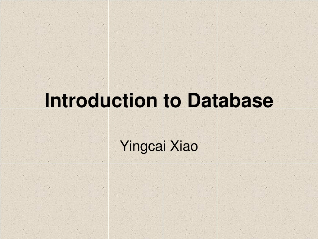 introduction to database