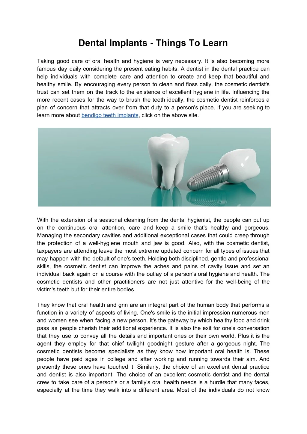 dental implants things to learn
