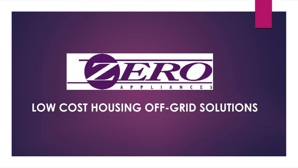 low cost housing off grid solutions