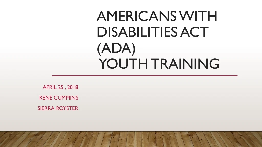 americans with disabilities act ada youth training