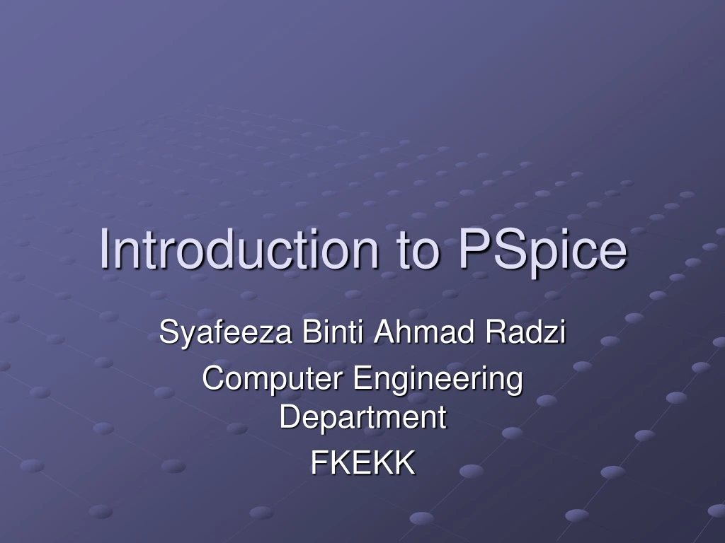 introduction to pspice