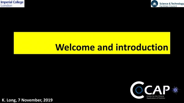 Welcome and introduction
