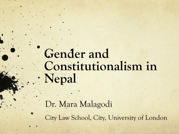 Gender and Constitutionalism in Nepal
