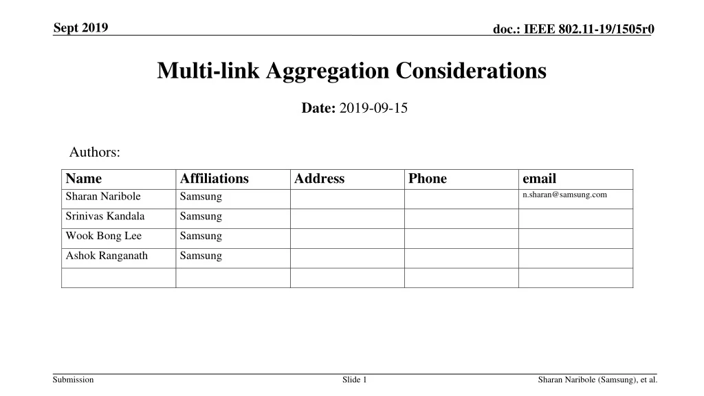 multi link aggregation considerations