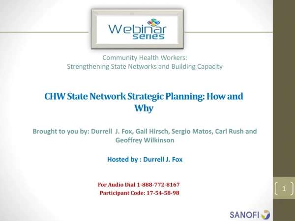 CHW State Network Strategic Planning: How and Why