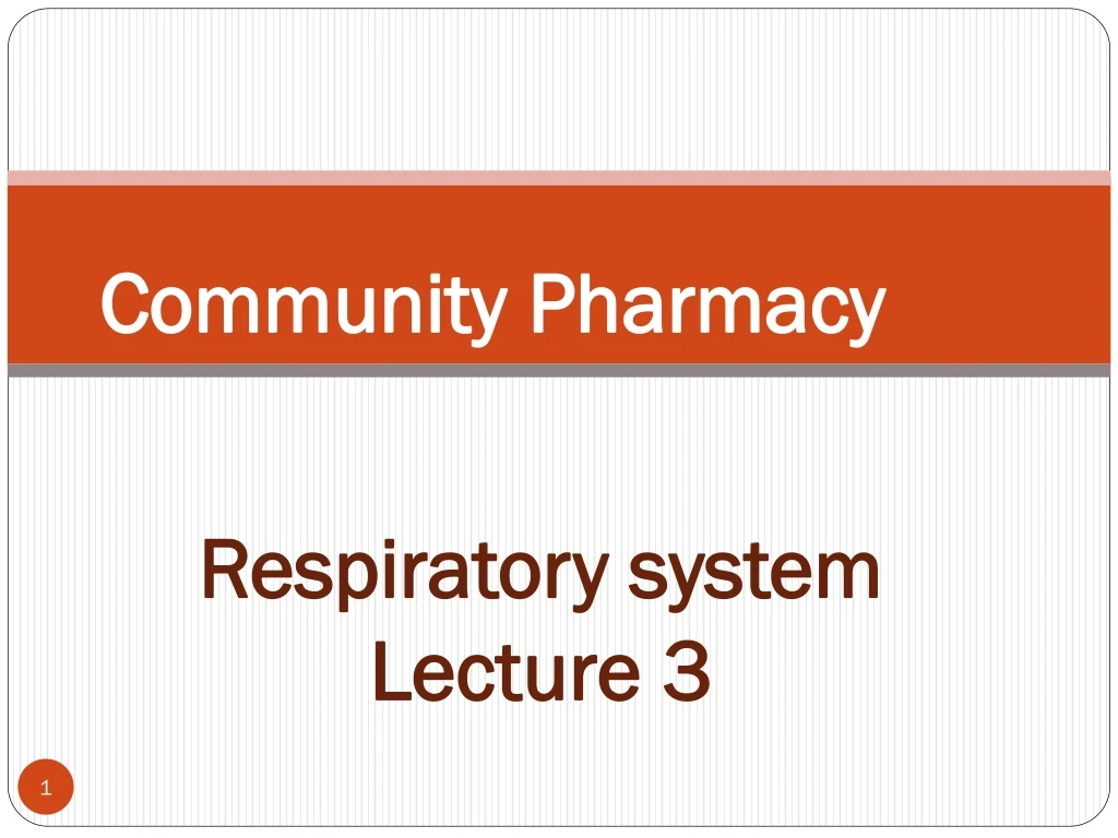 community pharmacy presentation topics