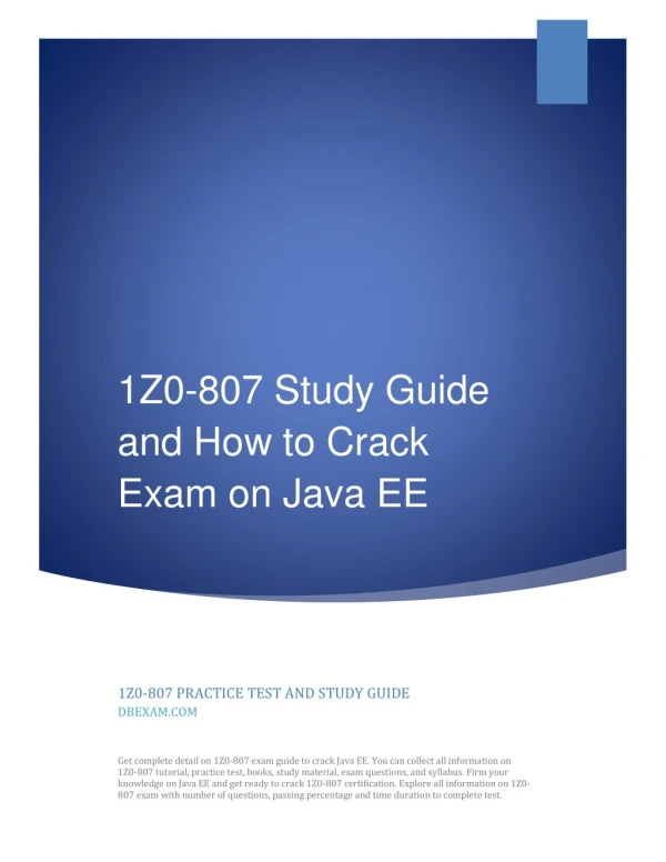1z0 807 study guide and how to crack exam on java