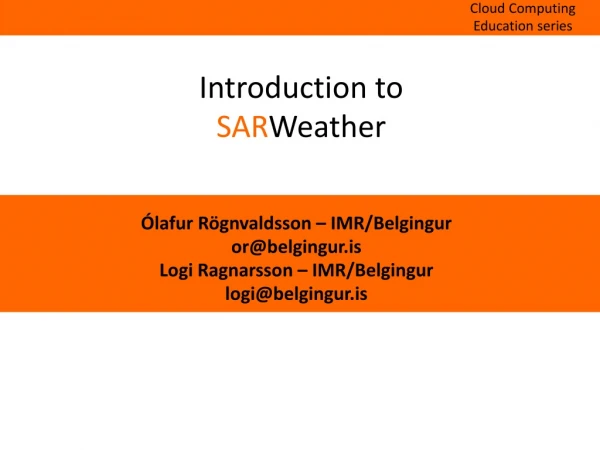 Introduction to SAR Weather