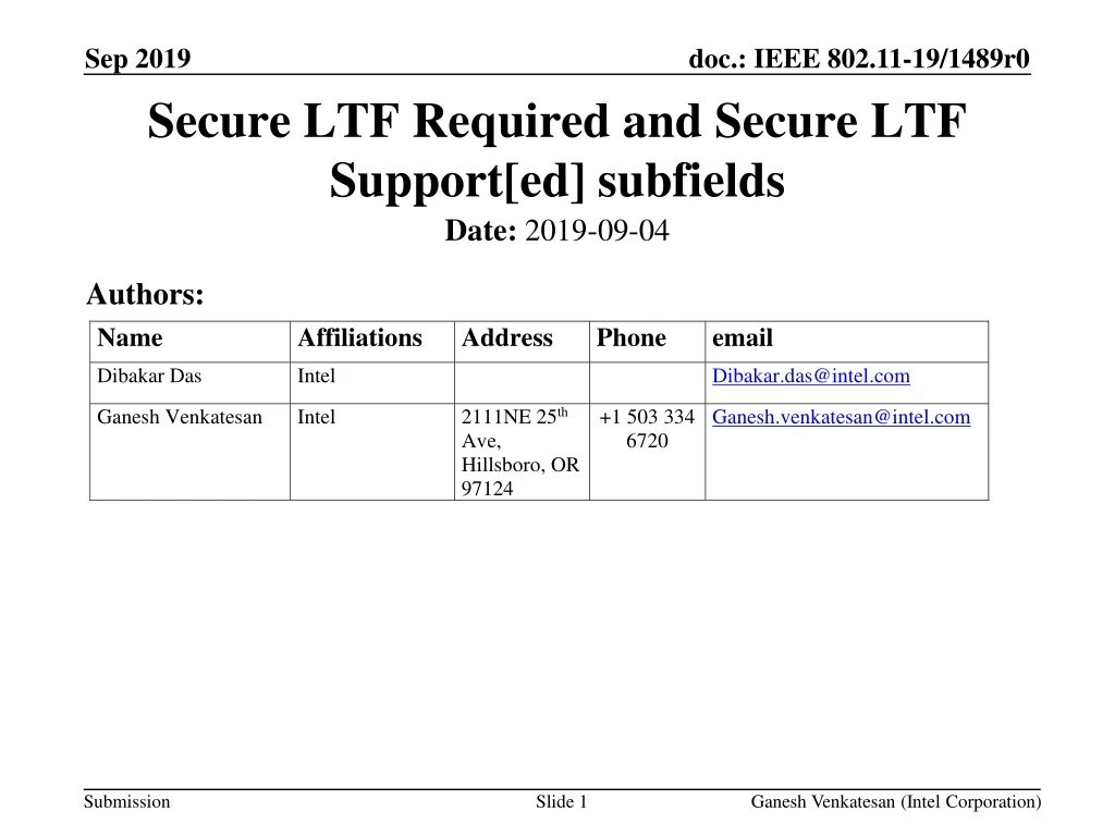 secure ltf required and secure ltf support ed subfields