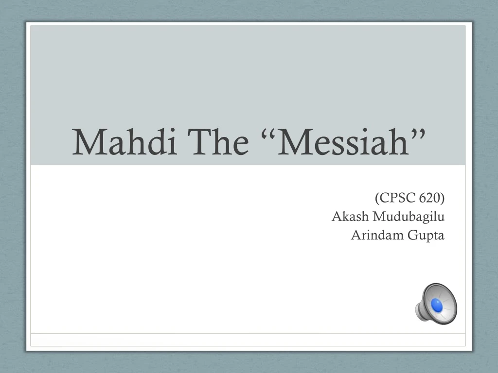 mahdi the messiah