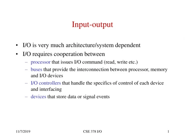 Input-output