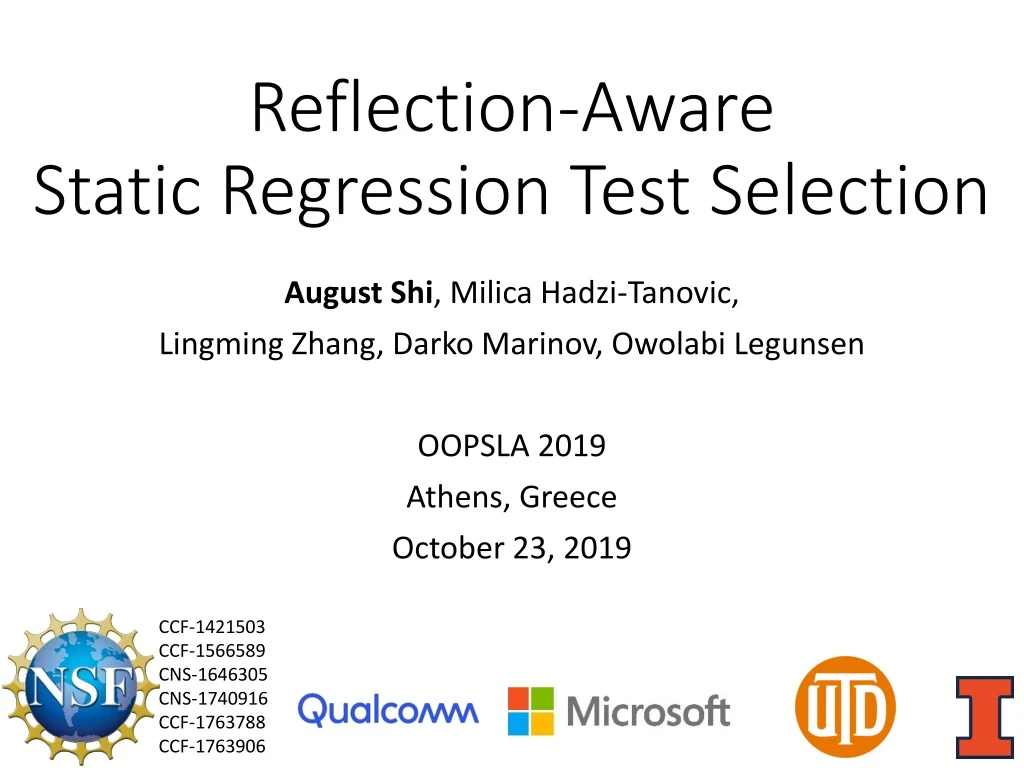 reflection aware static regression test selection