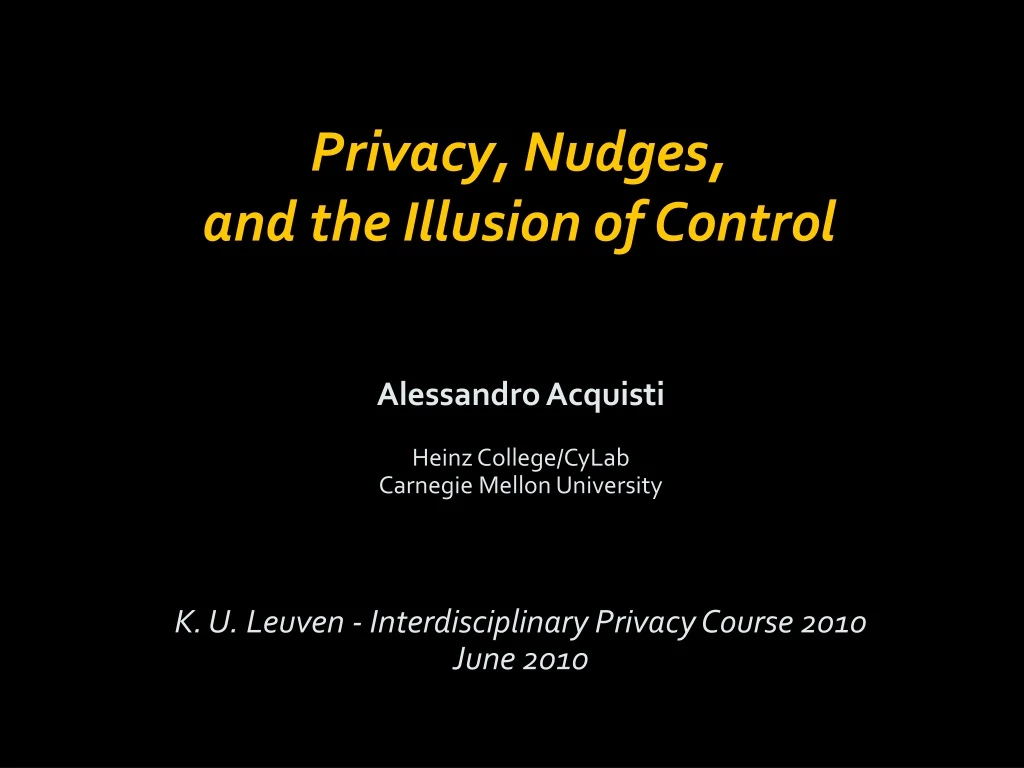 privacy nudges and the illusion of control