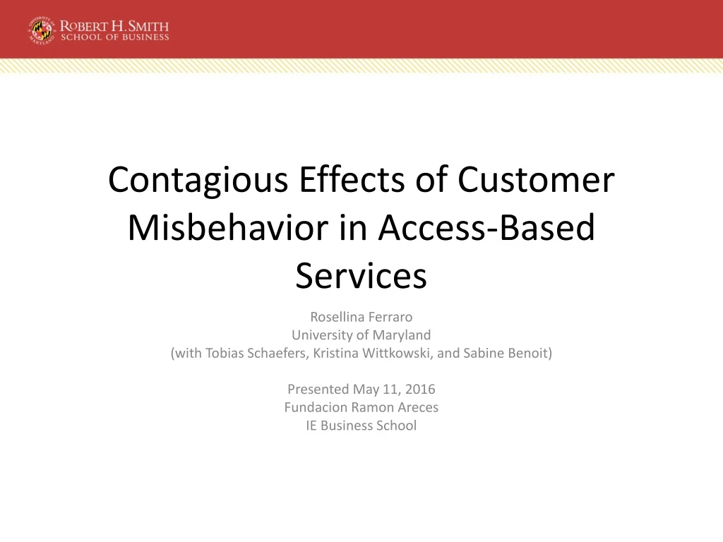 contagious effects of customer misbehavior in access based services