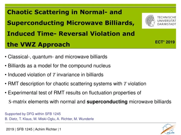 Classical -, quantum - and microwave billiards