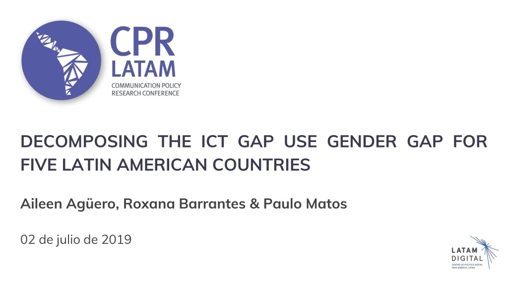 decomposing the ict gap use gender gap for five