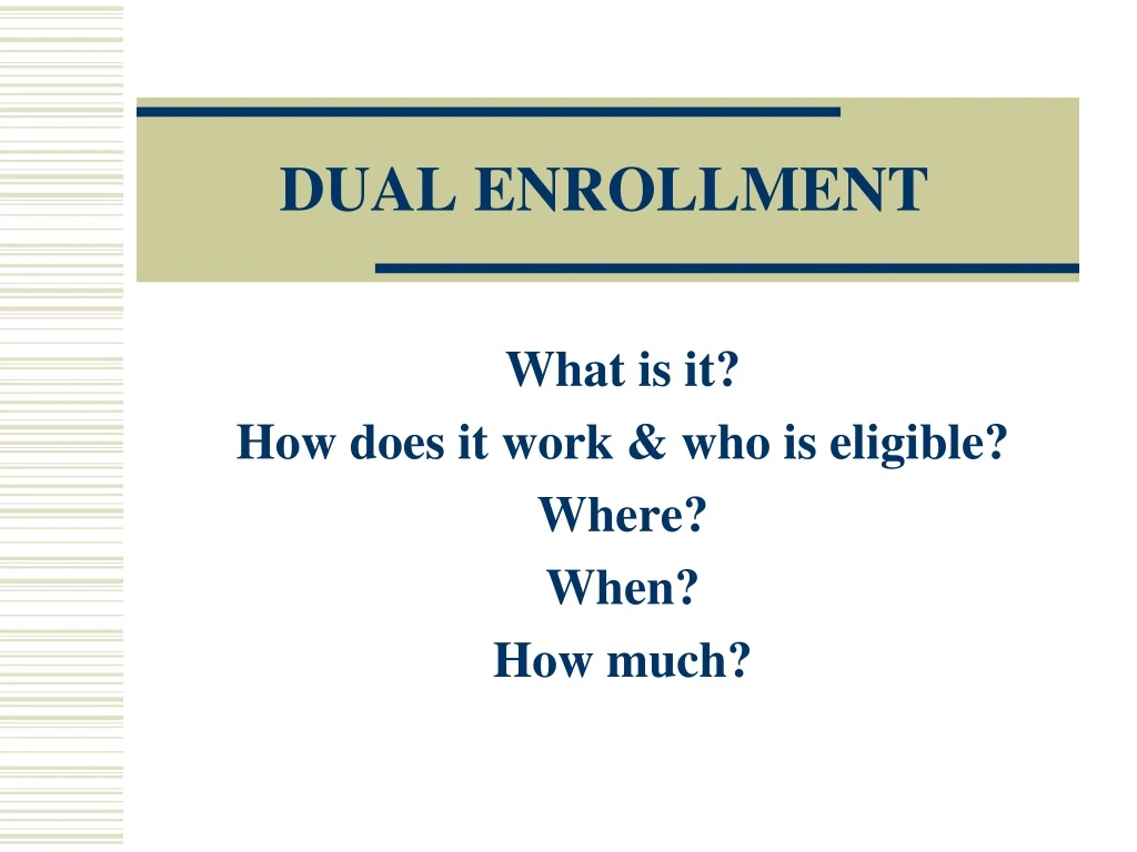 dual enrollment