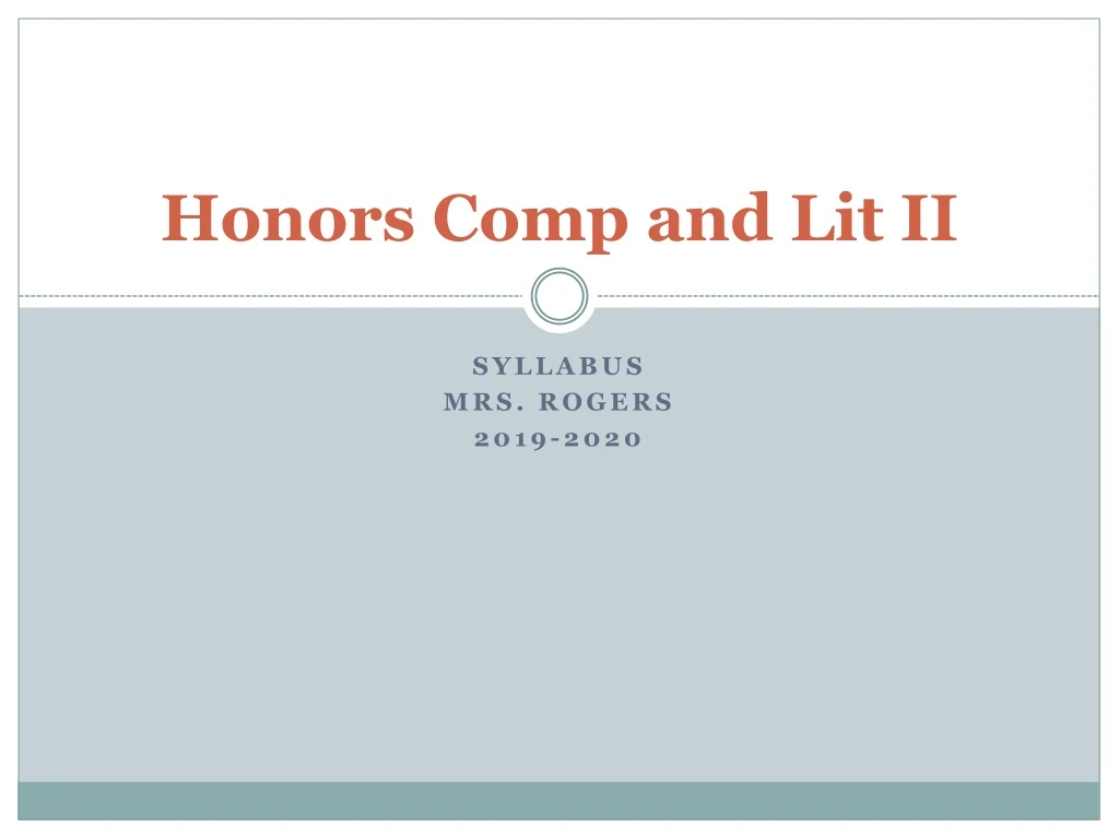 honors comp and lit ii