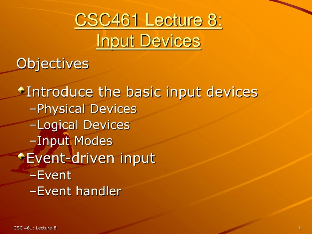 csc461 lecture 8 input devices