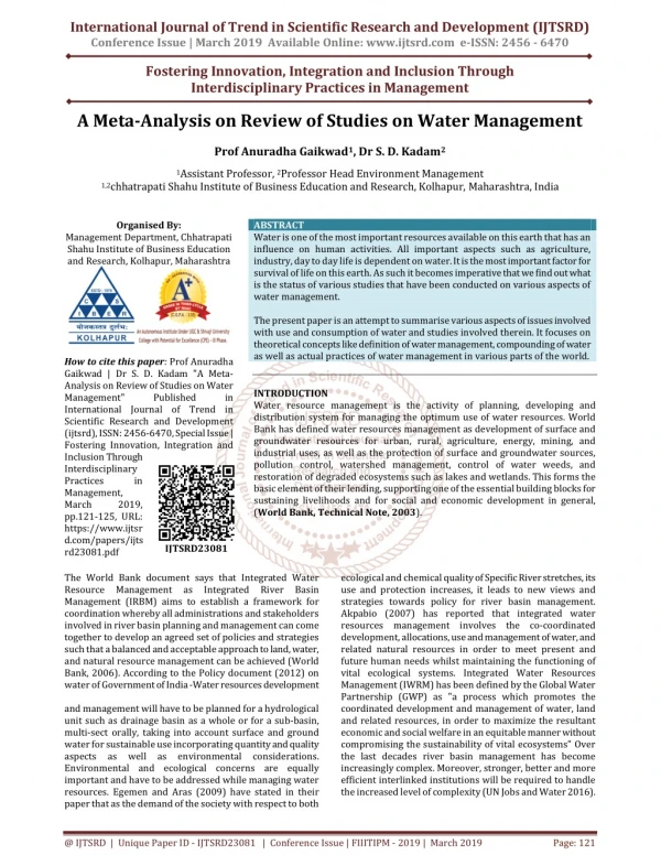 international journal of trend in scientific