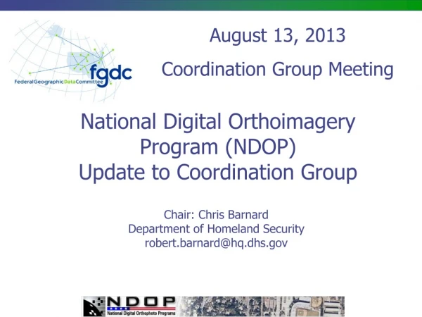 National Digital Orthoimagery Program (NDOP) Update to Coordination Group