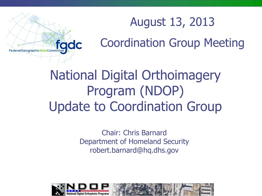 national digital orthoimagery program ndop update to coordination group