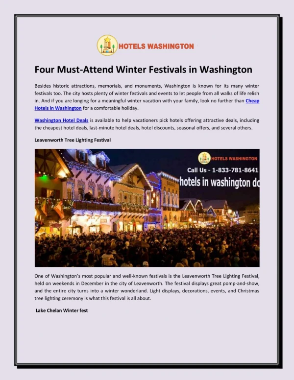 Four Must-Attend Winter Festivals in Washington