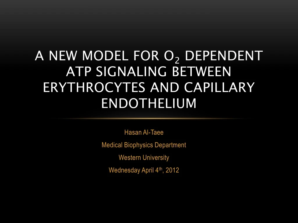 a new model for o 2 dependent atp signaling between erythrocytes and capillary endothelium