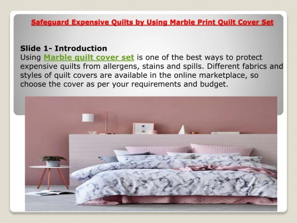 Safeguard Expensive Quilts by Using Marble Print Quilt Cover Set