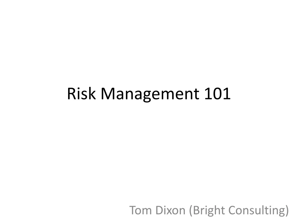 risk management 101