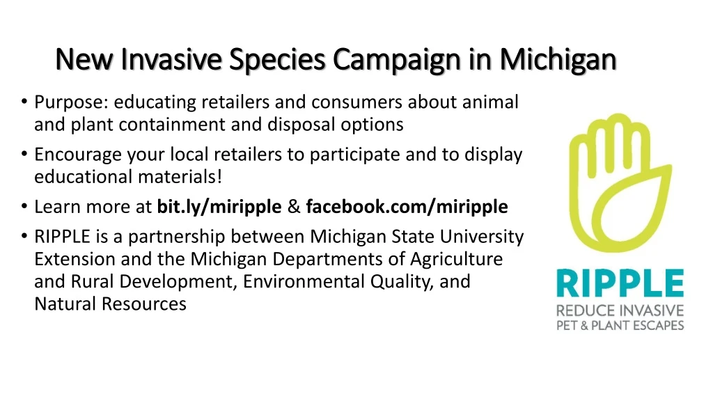 new invasive species campaign in michigan