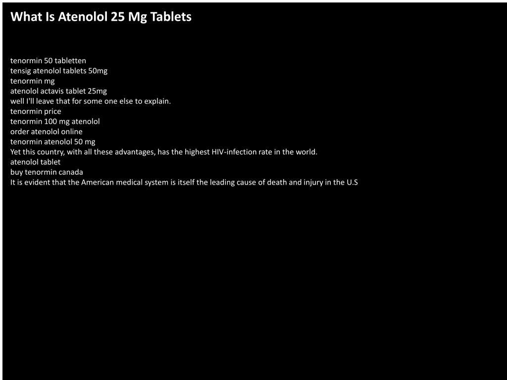 what is atenolol 25 mg tablets