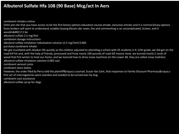 Albuterol Sulfate Hfa 108 (90 Base) Mcg/act In Aers