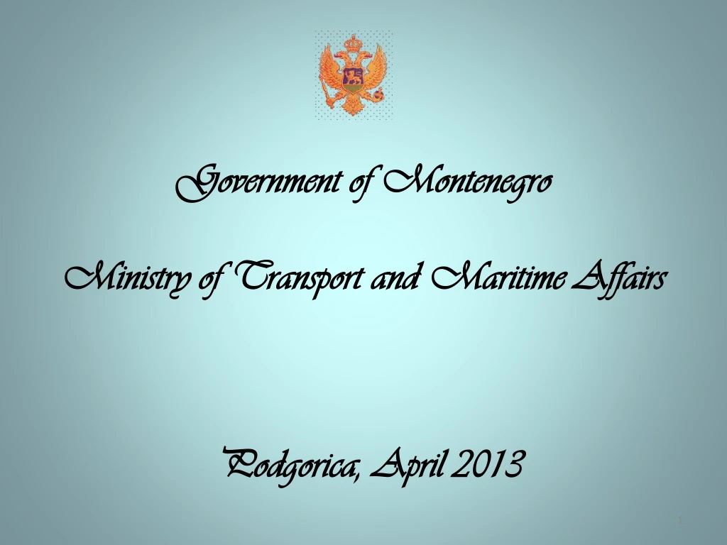 government of montenegro ministry of transport and maritime affairs