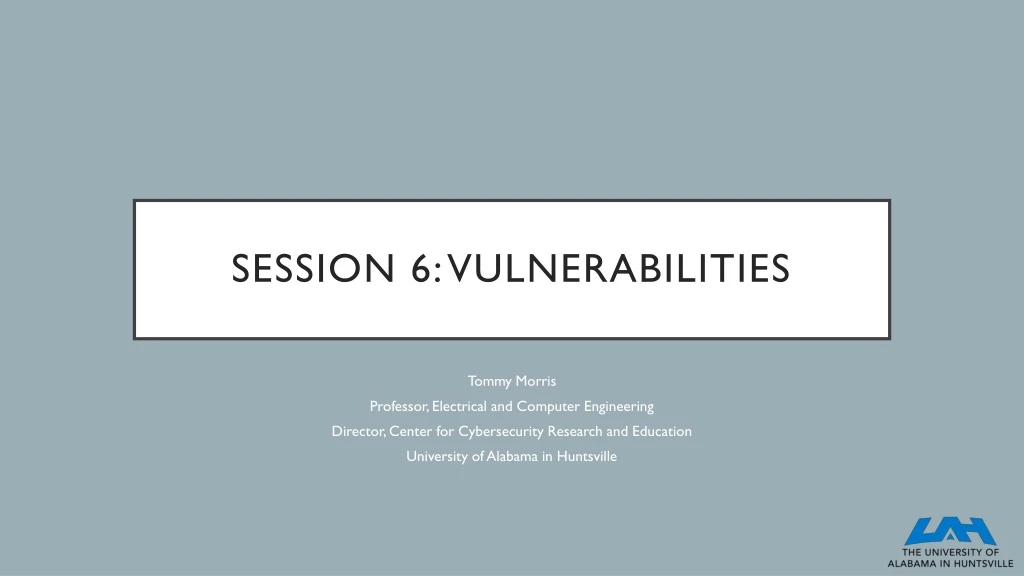 session 6 vulnerabilities