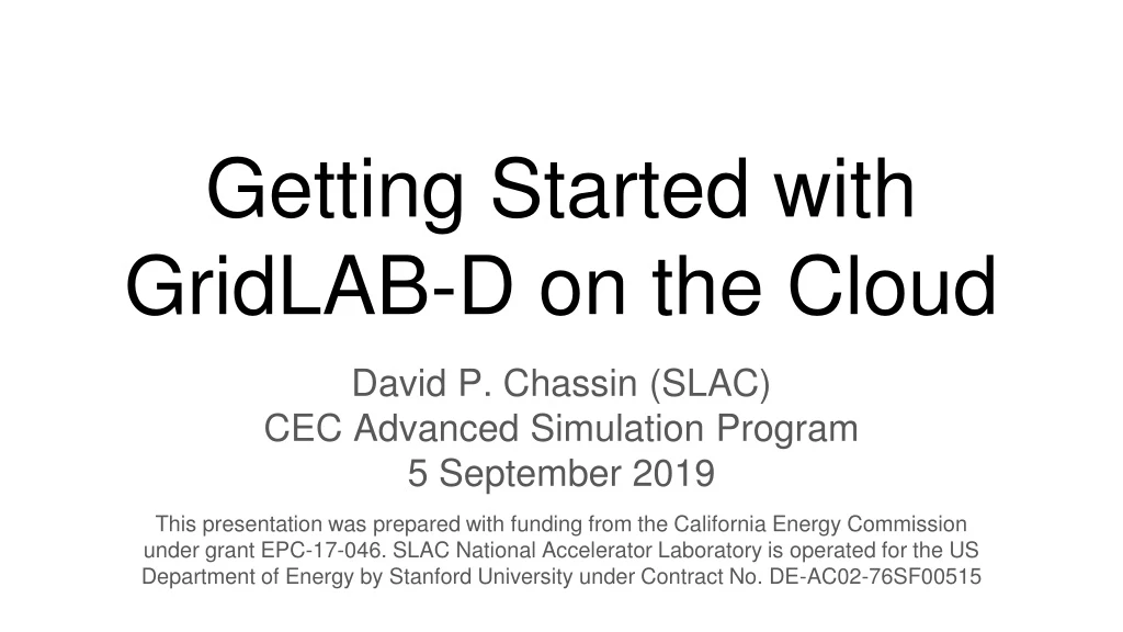 getting started with gridlab d on the cloud