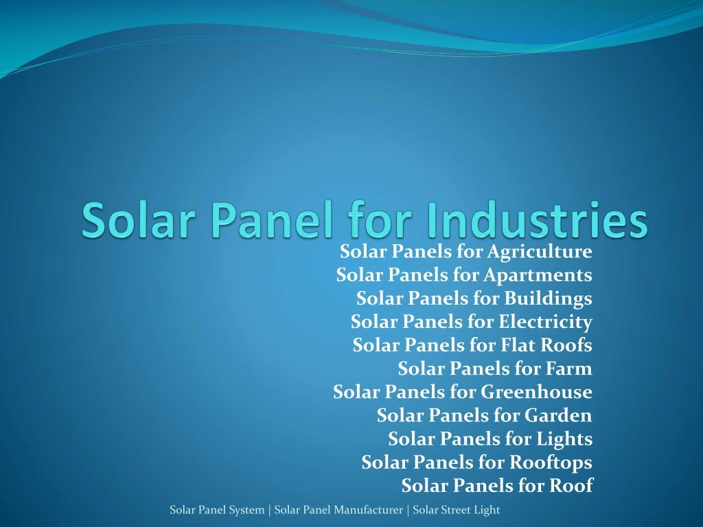 solar panel for industries