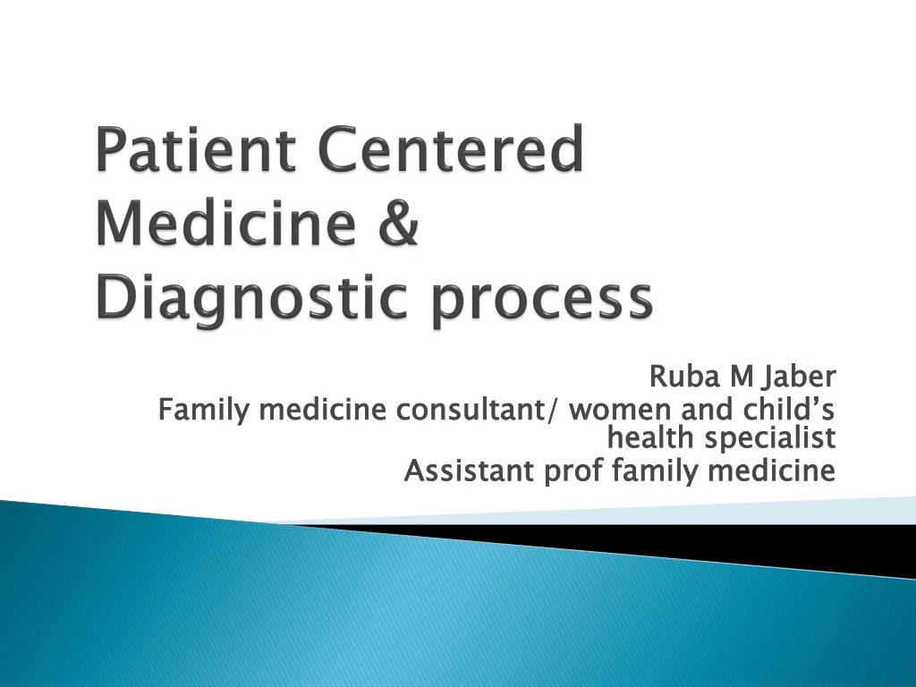 patient centered medicine diagnostic process