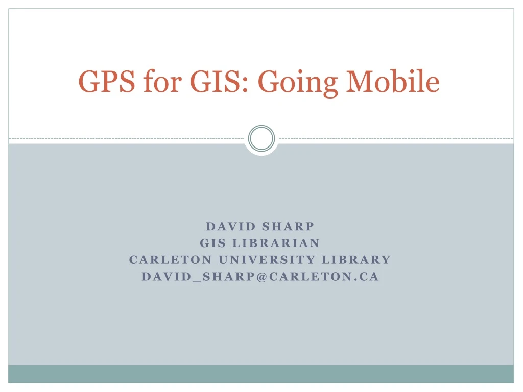 gps for gis going mobile